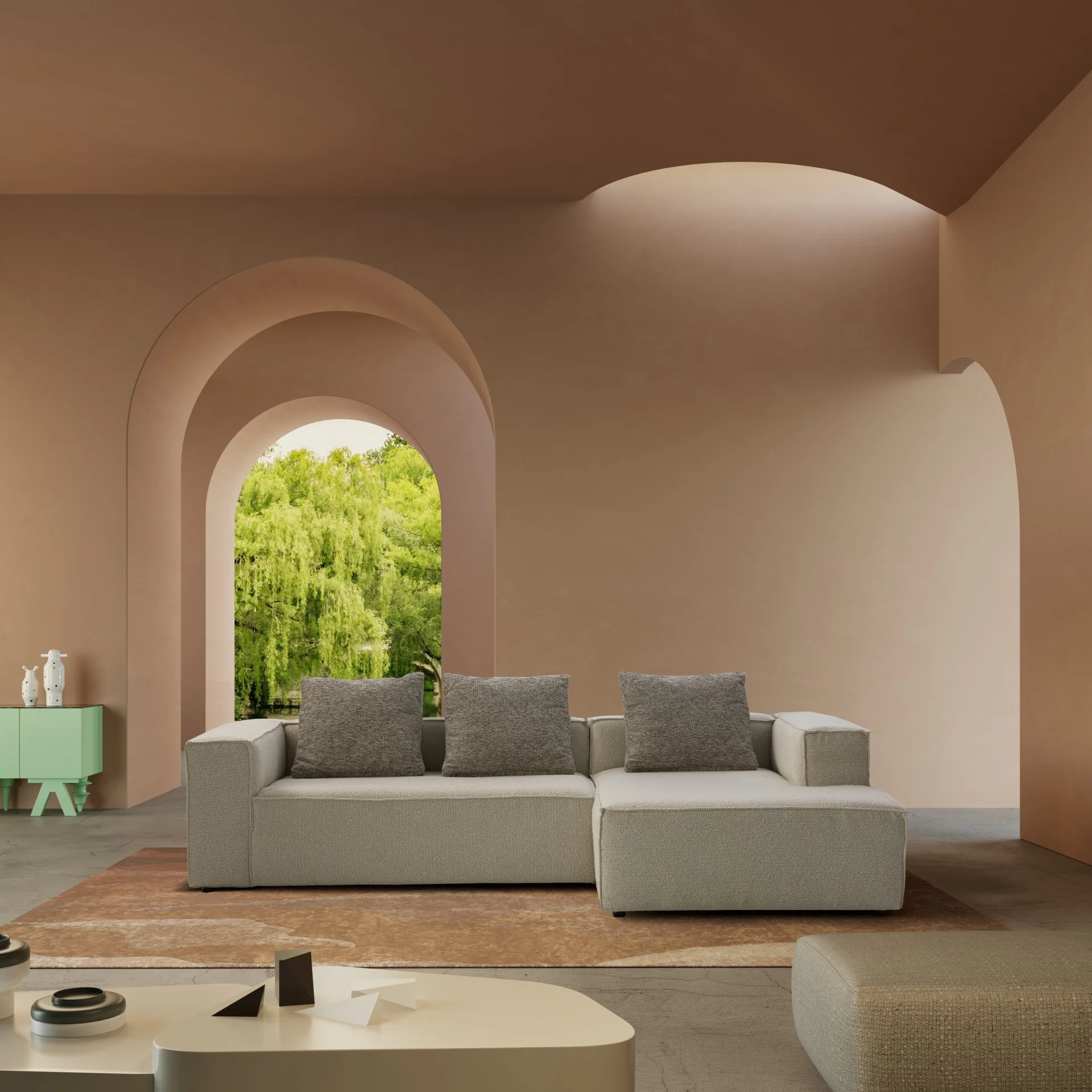 Sofá modular Niza en ambiente contemporáneo