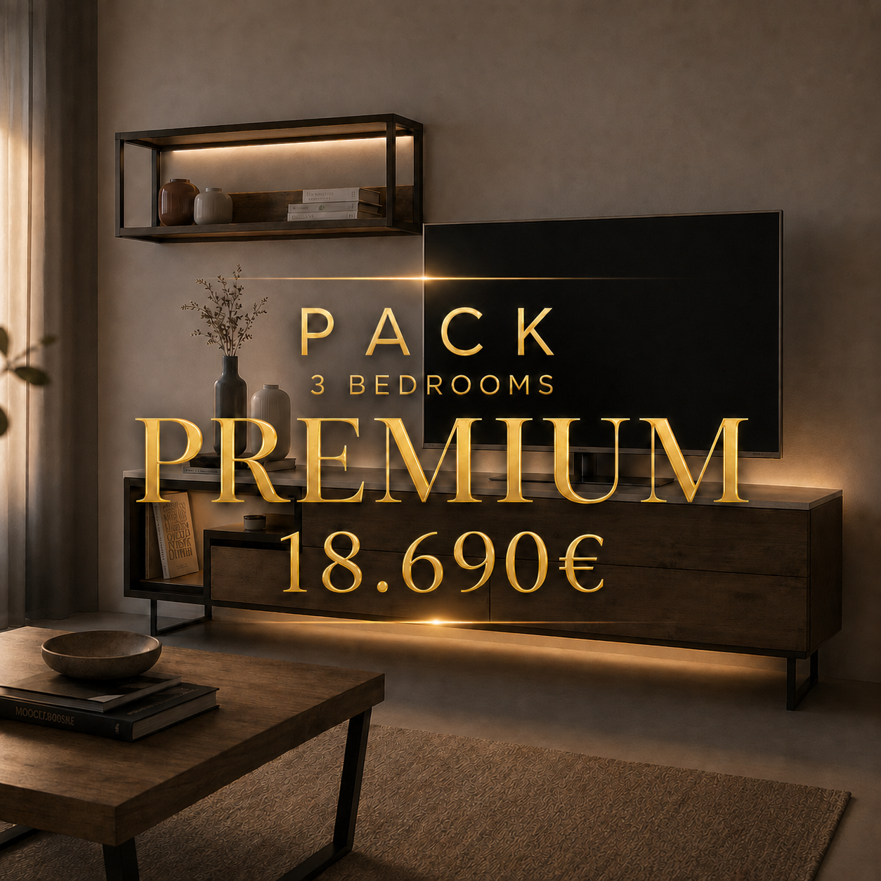 Premium 3-bedroom furniture package, 18,690 euros