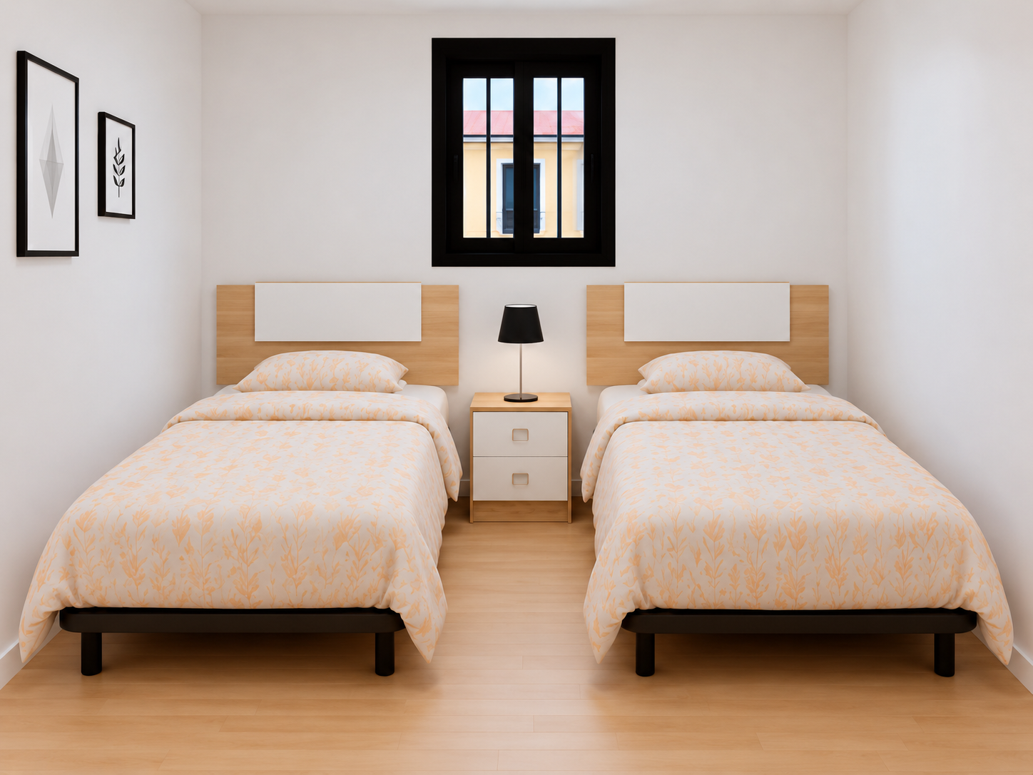 Basic twin bedroom — twin bedroom view