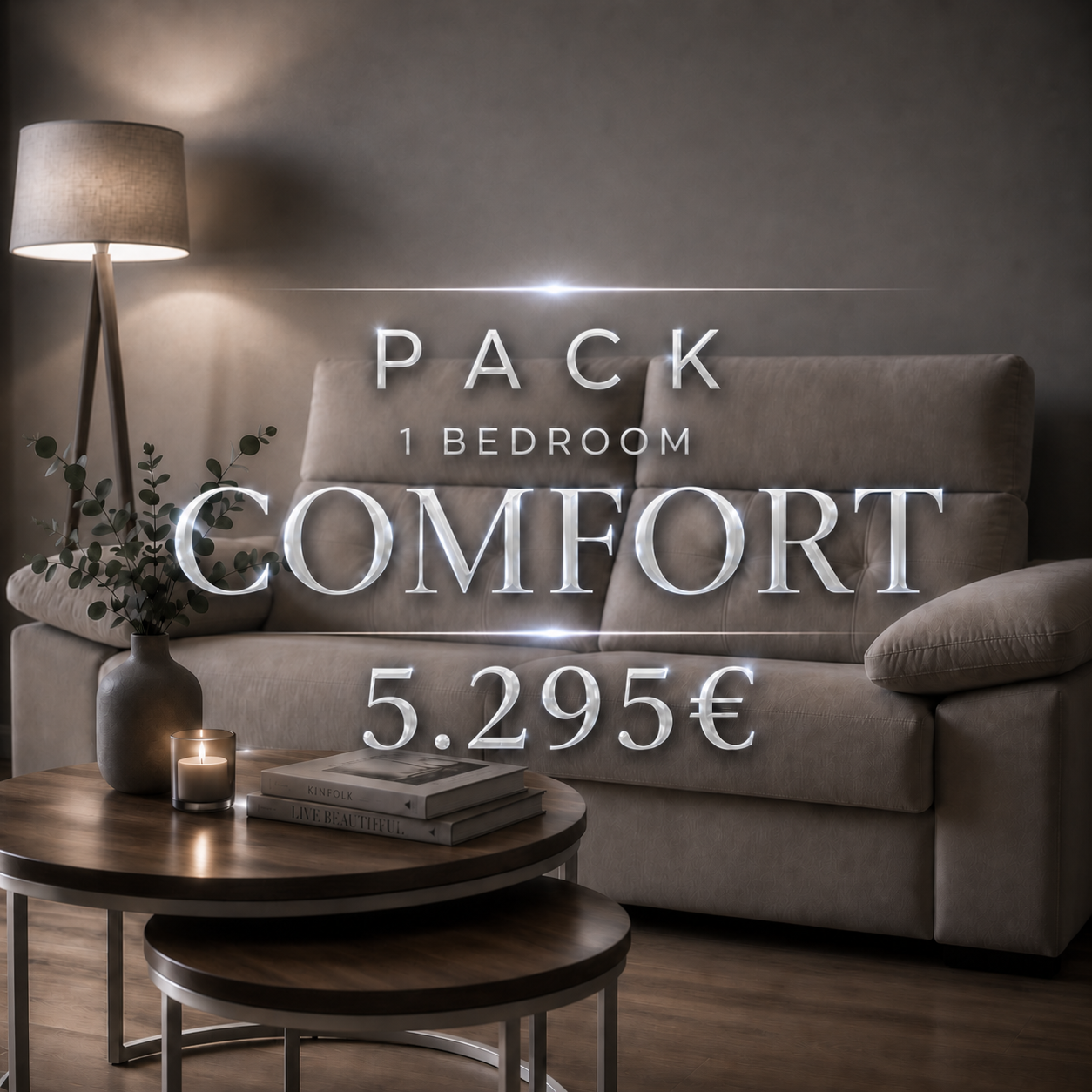Comfort furniture package for a 1-bedroom home, 5,295 euros