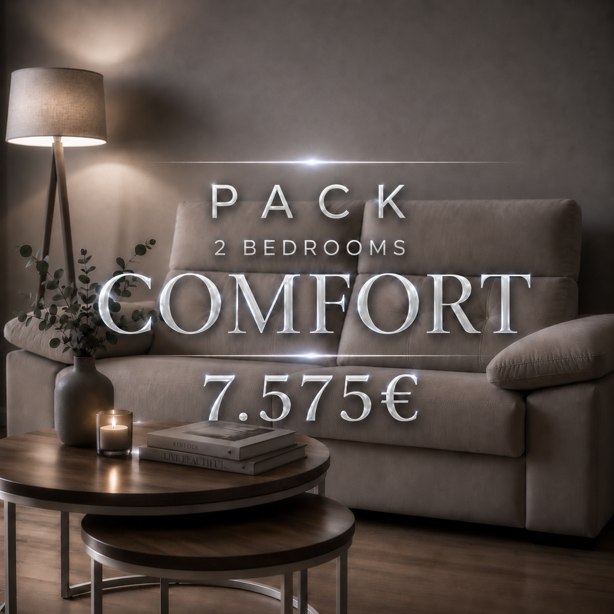 Comfort furniture package for a 2-bedroom home, 7,575 euros