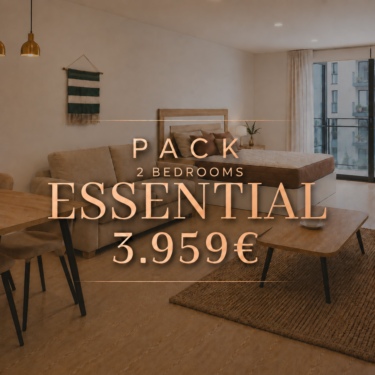 Essential furniture package for a 2-bedroom home, 3,959 euros