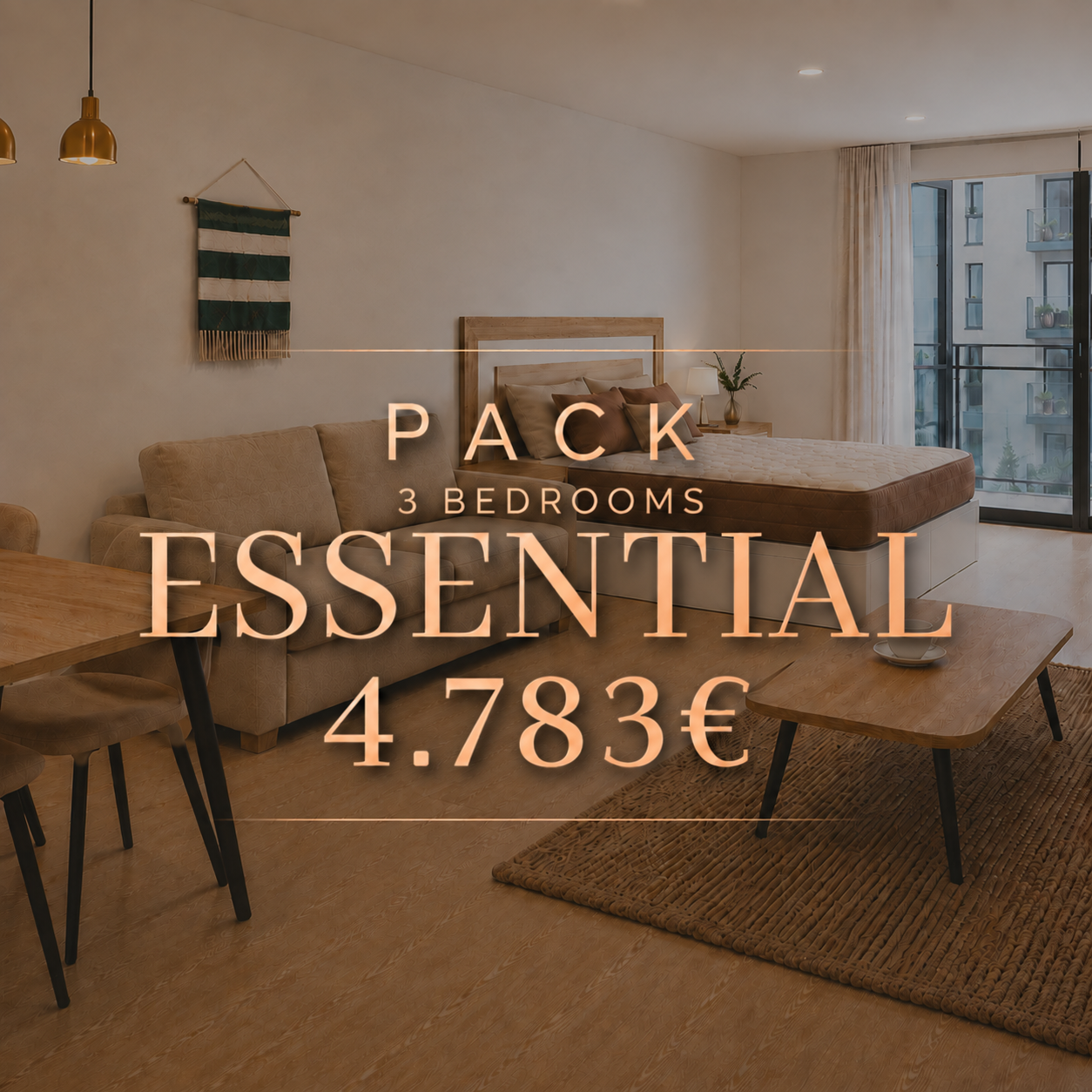Essential furniture package for a 3-bedroom home, 4,783 euros