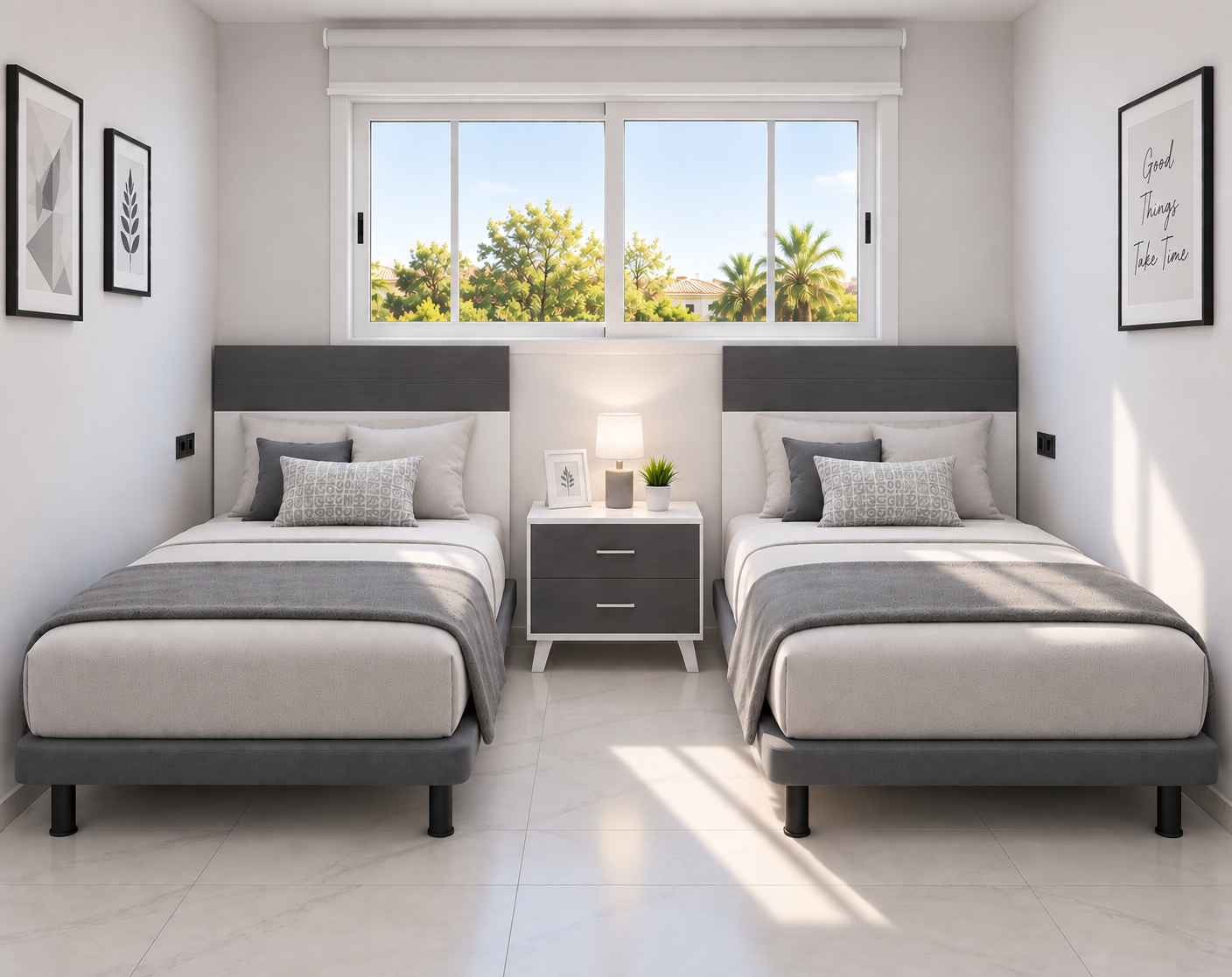 Essential twin bedroom — twin bedroom view
