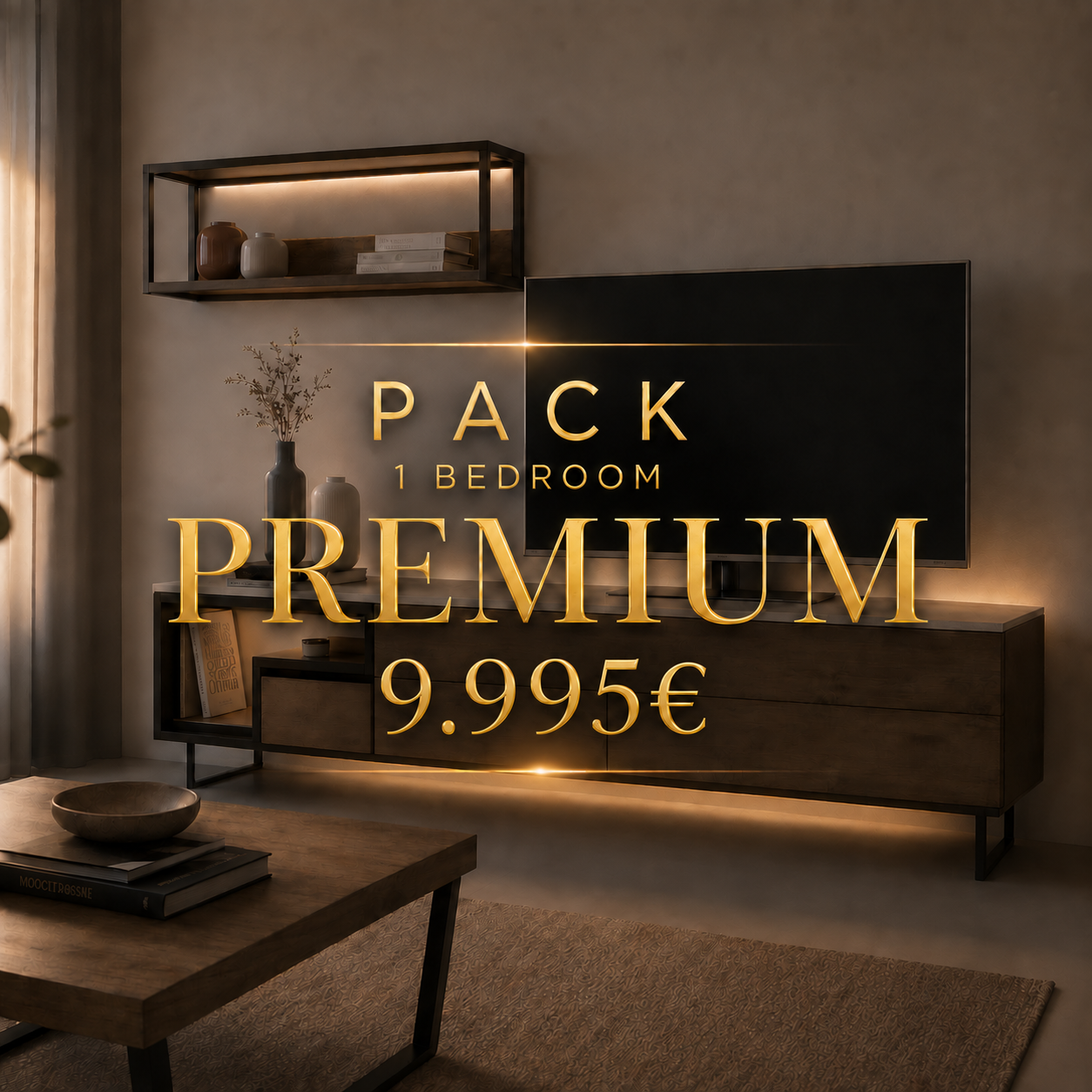 Premium furniture package for a 1-bedroom home, 9,995 euros